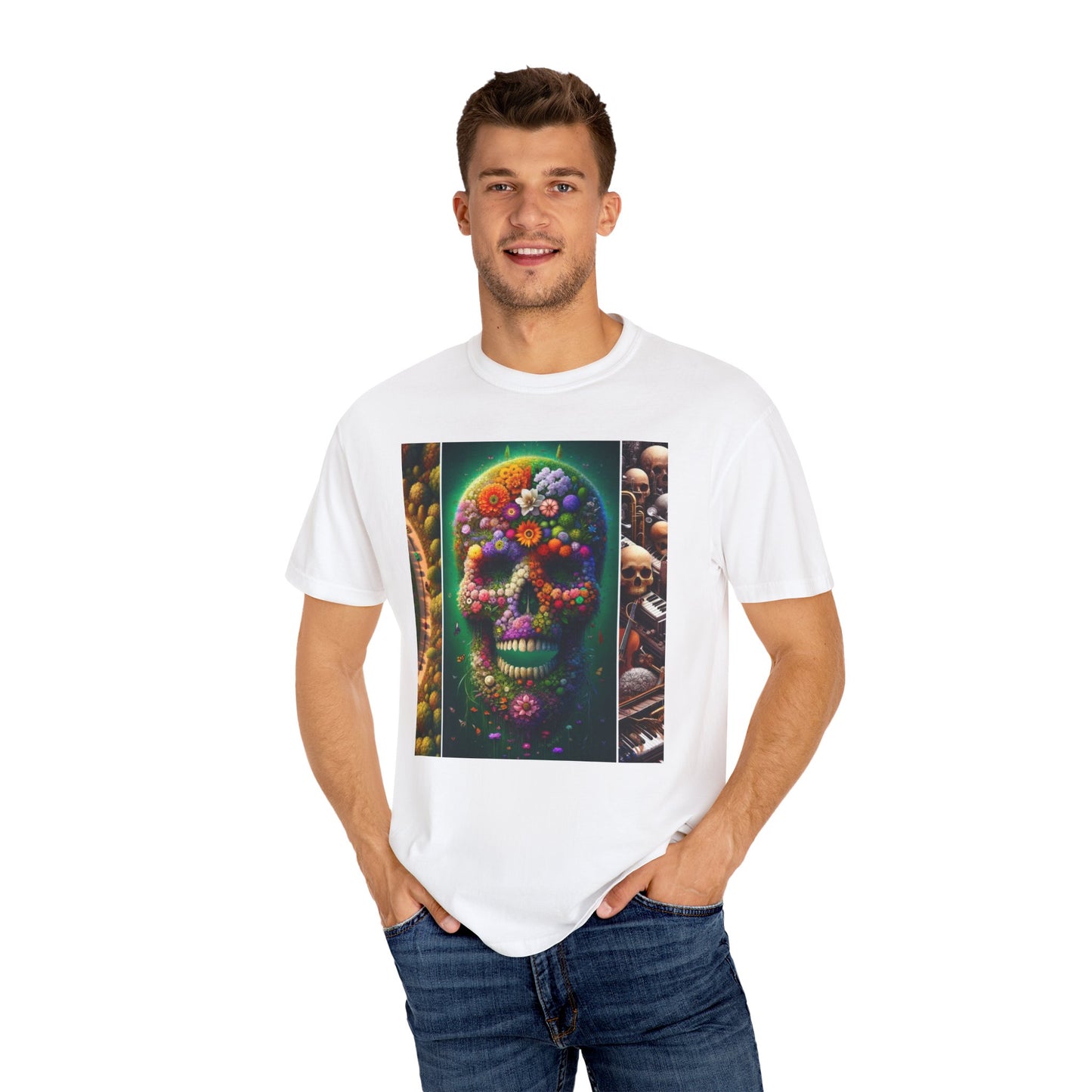 Floral Skull Symphony T-Shirt