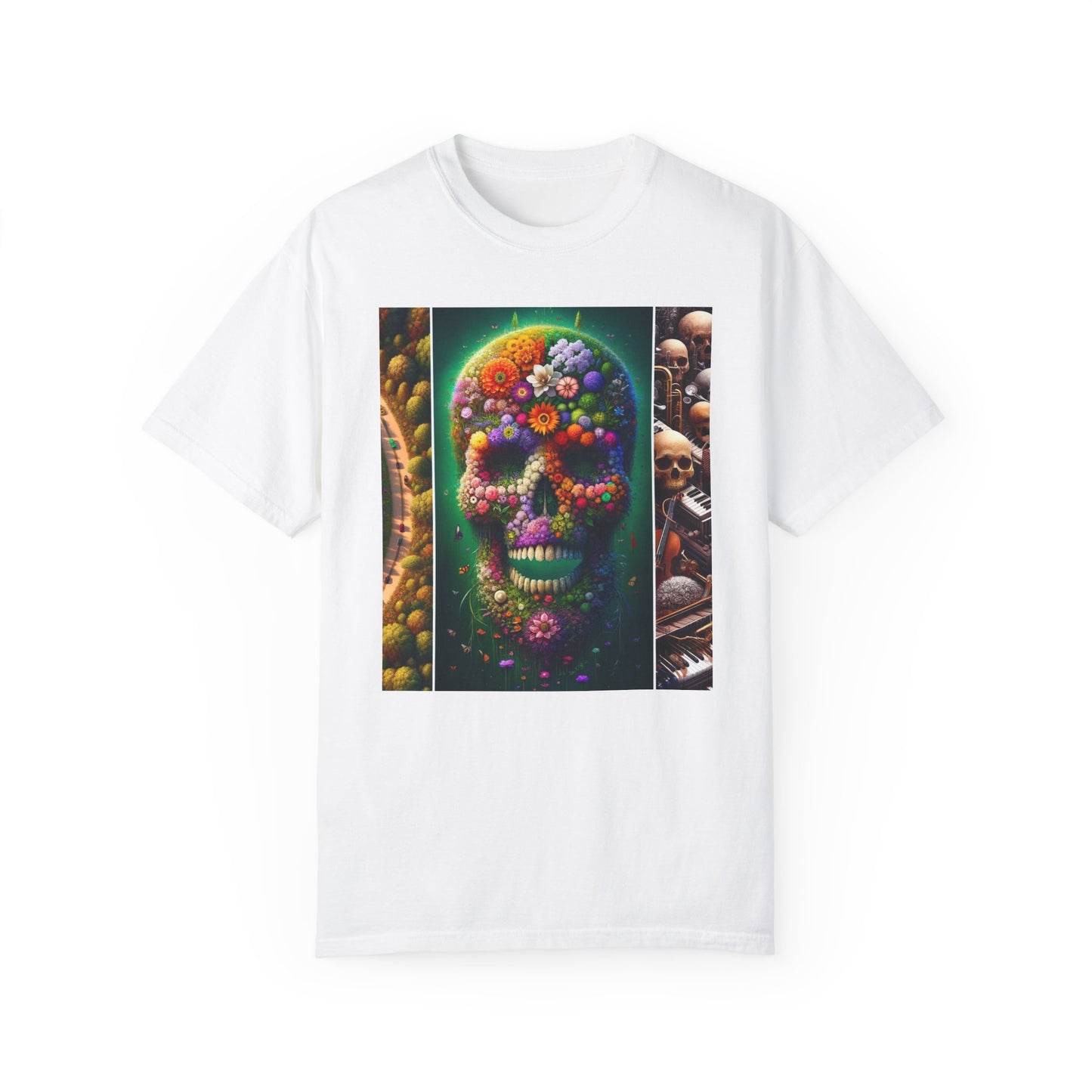 Floral Skull Symphony T-Shirt