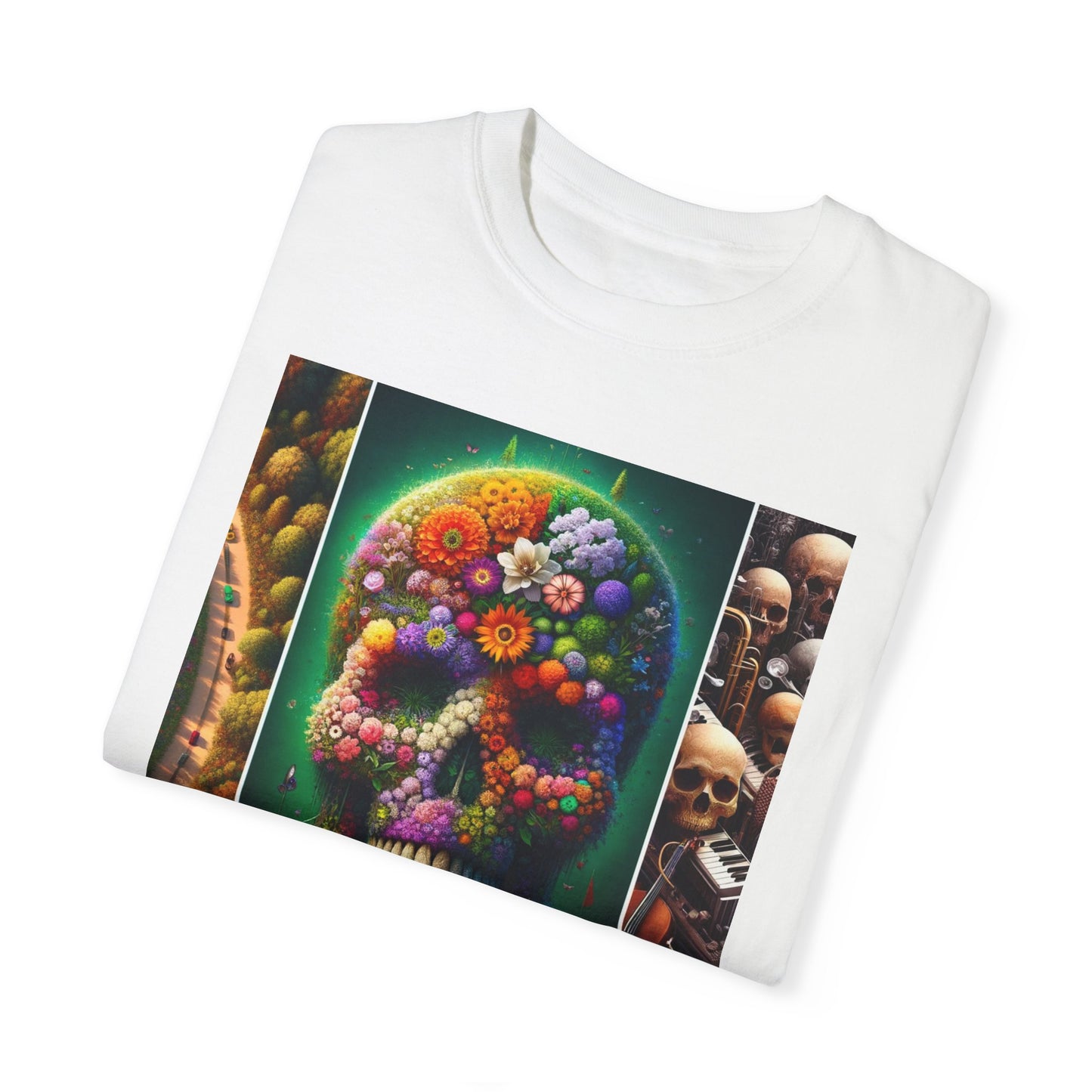 Floral Skull Symphony T-Shirt