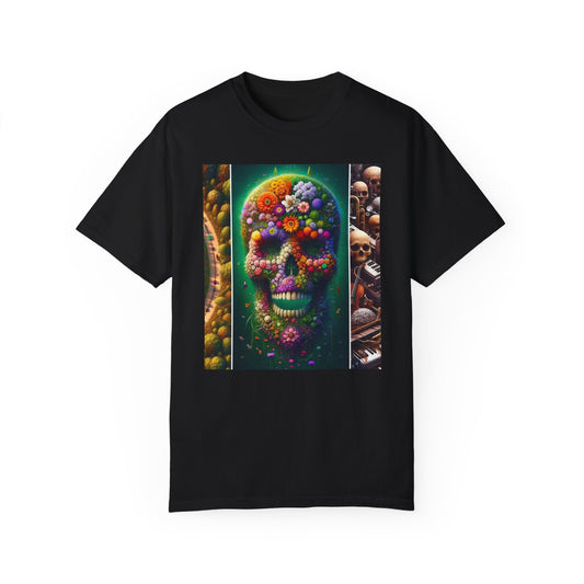 Floral Skull Symphony T-Shirt